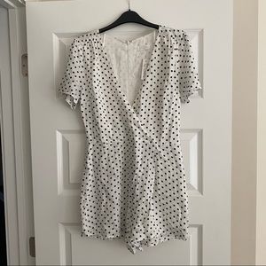 NWT Black & White Polka Dot Skort Romper